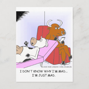 Mad Cow In Therapy Funny Gifts & Collectibles Postcard