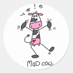 Mad Cow Tshirts and Gifts Classic Round Sticker
