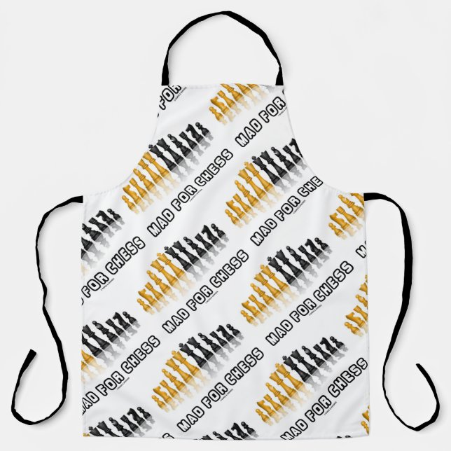 Mad For Chess Reflective Chess Set Geek Humour Apron (Front)
