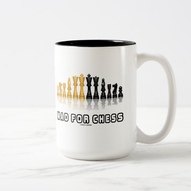 Mad For Chess (Reflective Chess Set) Two-Tone Coffee Mug (Right)