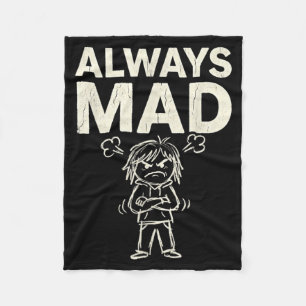Mad Funny Y2k 90s 2000s Retro Sarcastic Humour Fleece Blanket