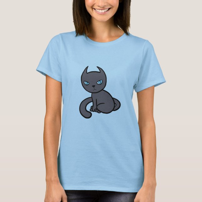 Mad Grey Kitty Cat T-Shirt (Front)