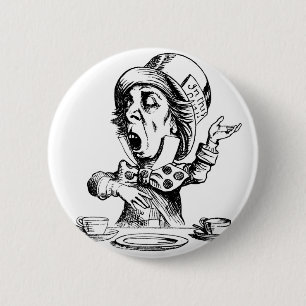 Mad Hatter 6 Cm Round Badge
