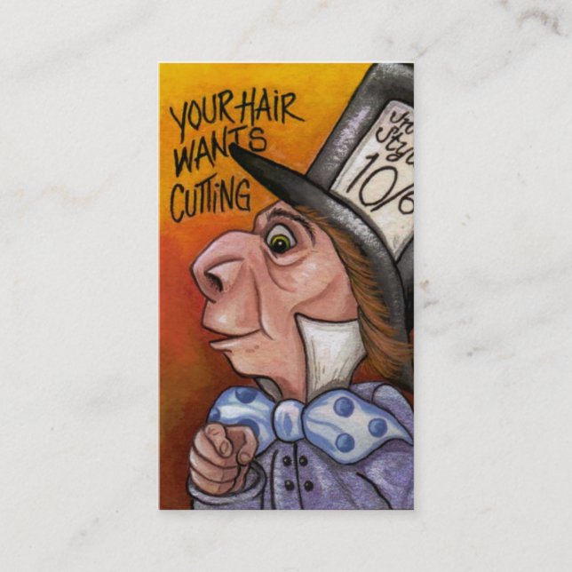 MAD HATTER Alice in Wonderland Business Card (Front)