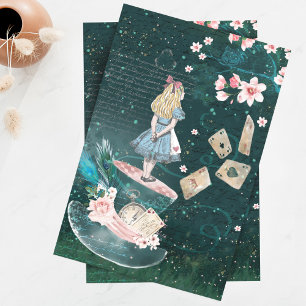 Mad Hatter Alice In Wonderland Collage Decoupage Tissue Paper