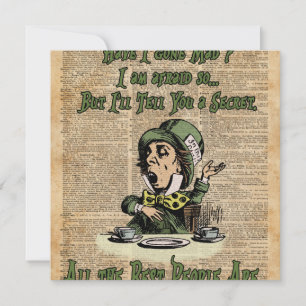 Mad Hatter,Alice In Wonderland,Quote Vintage Art