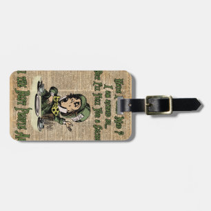 Mad Hatter,Alice In Wonderland,Quote Vintage Art Luggage Tag
