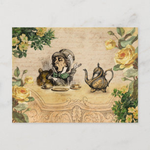 Mad Hatter Alice in Wonderland Vintage Postcard