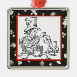 Mad Hatter and Dormouse Metal Tree Decoration