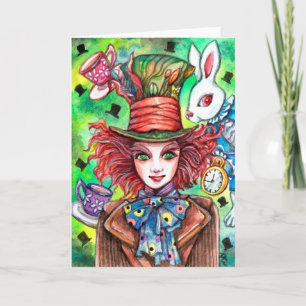 Mad Hatter and Rabbit Card