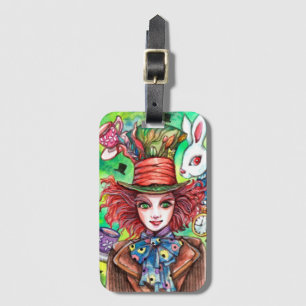 Mad Hatter and Rabbit Luggage Tag