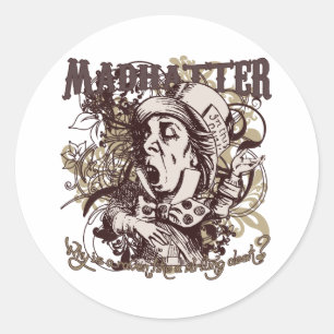 Mad Hatter Carnivale Style Classic Round Sticker