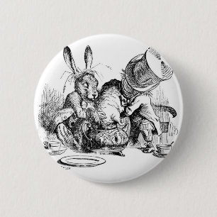 Mad Hatter, Dormouse and March Hare 6 Cm Round Badge