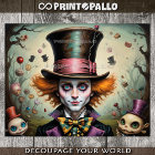 Mad Hatter from Alice in Wonderland cartoon style