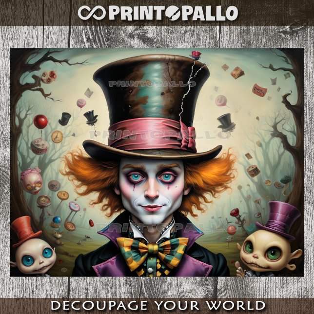 Mad Hatter from Alice in Wonderland cartoon style Tissue Paper (Creator Uploaded)