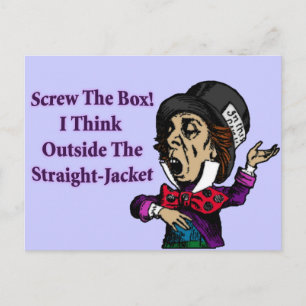 Mad Hatter Funny Motivational Quote Postcard