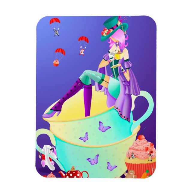 Mad Hatter in Teacup  Magnet (Vertical)