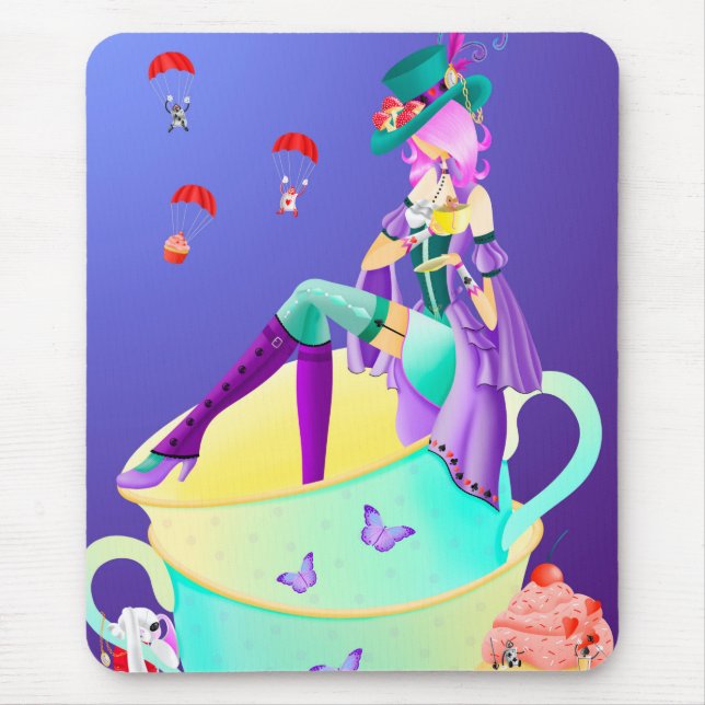 Mad Hatter in Teacup Mouse Mat (Front)