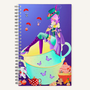 Mad Hatter in Teacup Wonderland  Notebook
