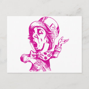 Mad Hatter Inked Pink Postcard