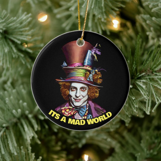 mad hatter man its a mad world fantasy art ceramic tree decoration (Tree)