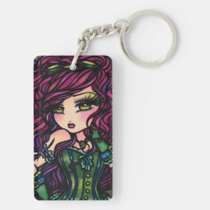 Mad Hatter & Steampunk Girl Hannah Lynn Key Ring