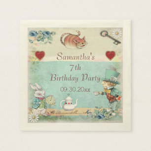 Mad Hatter Tea Party Birthday Party Personalised Napkin