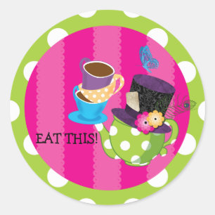 Mad Hatter Tea Party Birthday Sticker