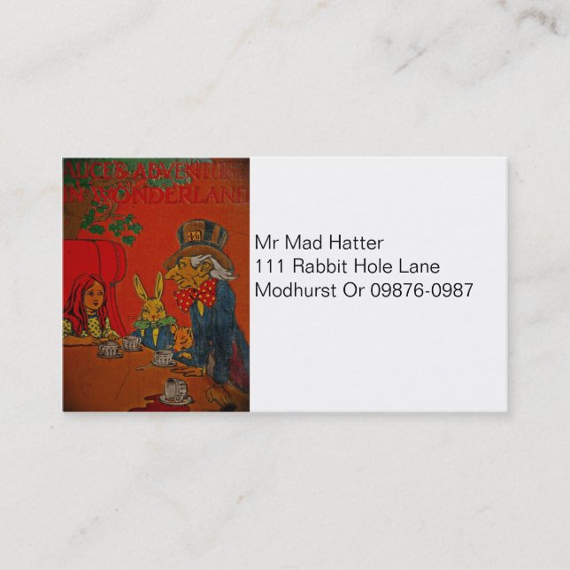 Mad Hatter Tea Party Business Card (Front)