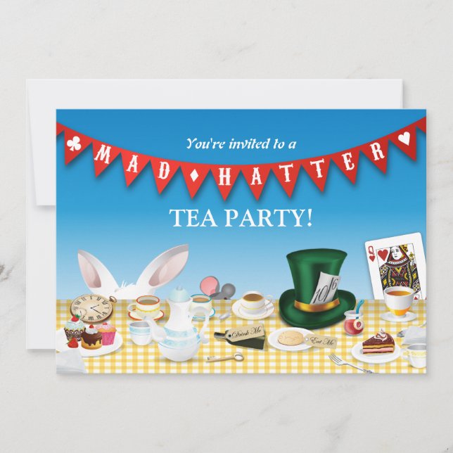 Mad Hatter Tea Party Invitation (Front)