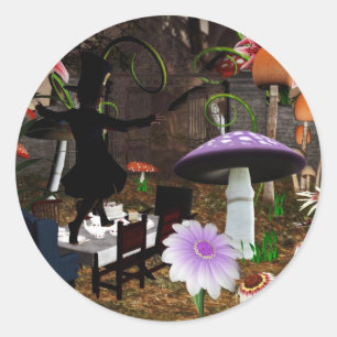 Mad hatter tea party stickers