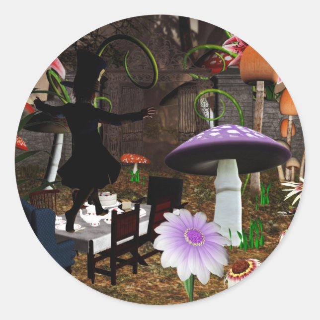 Mad hatter tea party stickers (Front)