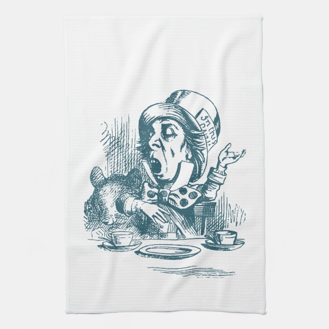 Mad Hatter Tea Party Tea Towel (Vertical)