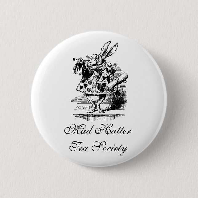 Mad Hatter Tea Society 6 Cm Round Badge (Front)