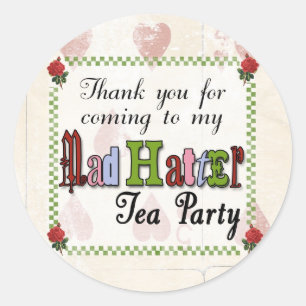 Mad Hatter Thank You Sticker