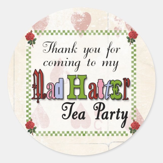 Mad Hatter Thank You Sticker (Front)