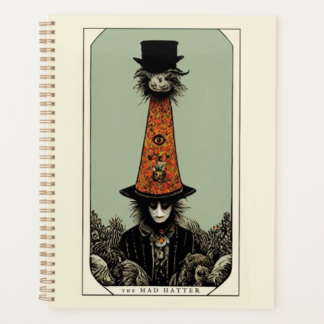 Mad Hatter Vintage Whimsical Tarot Inspired Planner (Front)