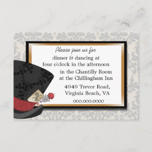 Mad Hatter Wedding Reception Card