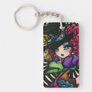 Mad Hatter & White Rabbit Alice Series Hannah Lynn Key Ring