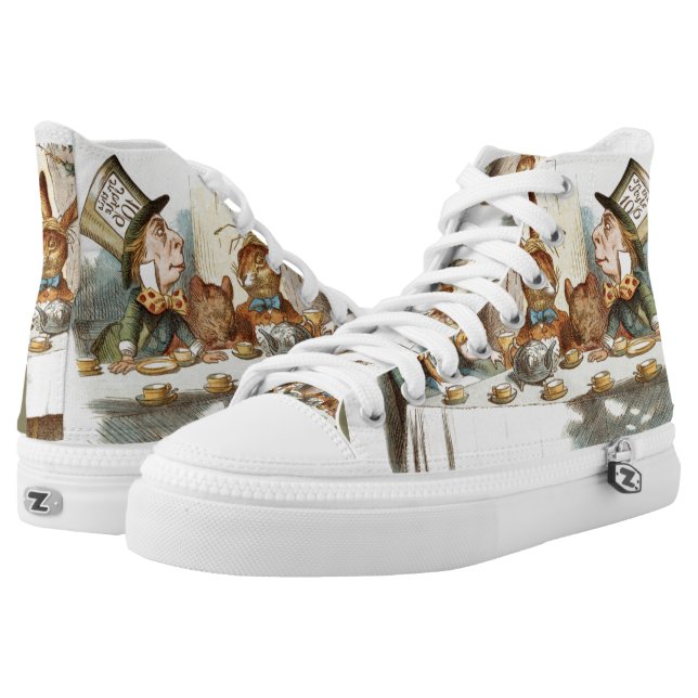 MAD HATTERS TEA PARTY-ALICE IN WONDERLAND HIGH TOPS (Pair)