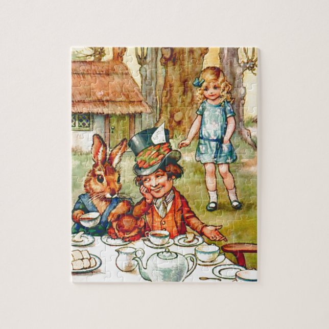 Mad Hatter's Tea Party  - Alice in Wonderland Jigsaw Puzzle (Vertical)