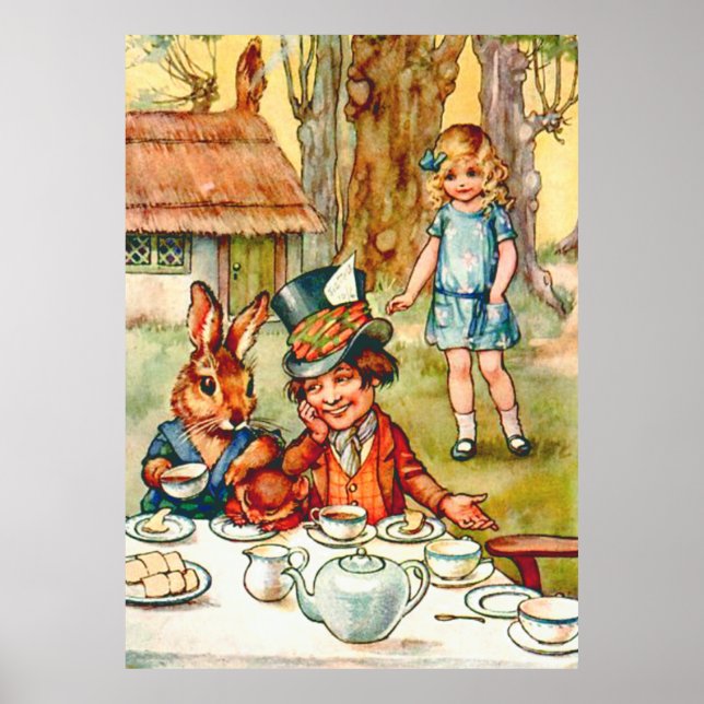 Mad Hatter's Tea Party - Alice in Wonderland Poster (Front)