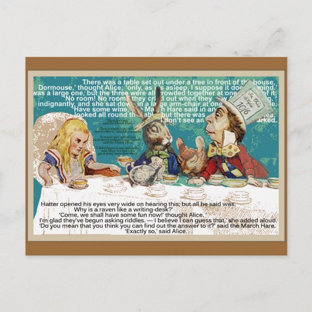 Mad Hatters Tea Party Invitation Postcard (Front)