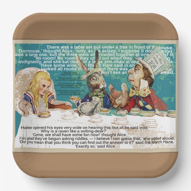 Mad Hatters Tea party Paper Plate (Front)