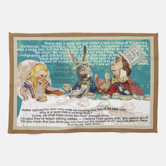 Mad Hatter's tea party Tea Towel (Horizontal)