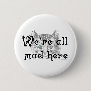 Mad here 6 cm round badge