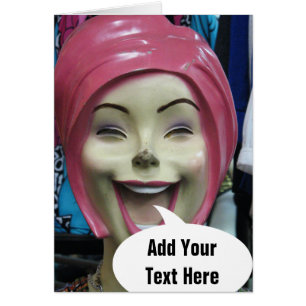 Mad Laughing Mannequin ~ Uncanny Valley Girl Card