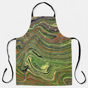 Mad Love 2 Crazy Green Abstract Apron
