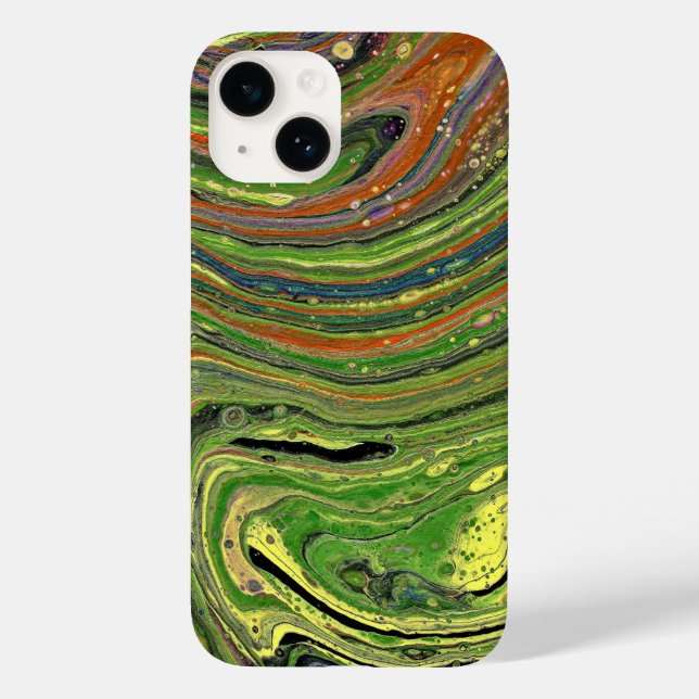 Mad Love 3 Green Striped Abstract Phone Case (Back)