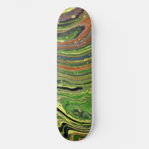 Mad Love 3 Green Striped Abstract Skateboard Deck